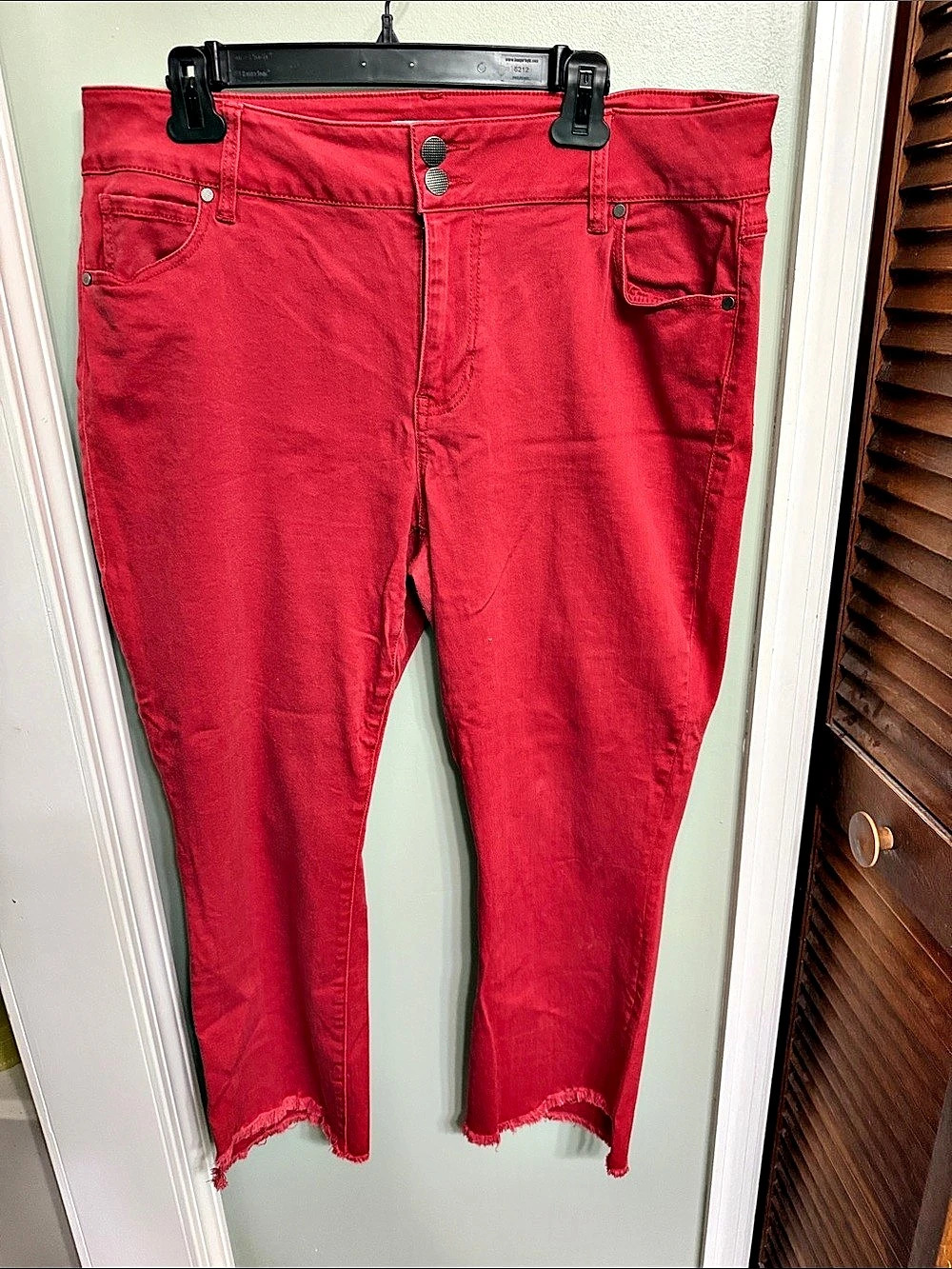 Cabi High Low Jeans Red Waist 16